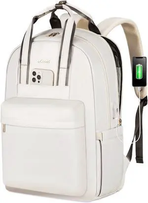 LOVEVOOK Laptop Backpack for Women, 17 Inch Travel Laptop Bag with USB Port, Waterproof Computer Backpack Purse for Work Teacher Nurse, Durable Casual Daypack