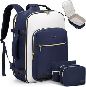 LOVEVOOK Large Travel Backpack for Women & Men, 40L Carry on Backpack for Airplanes, TSA Personal Item Travel Bag fits 17" Laptop, Waterproof Weekender Essentials Airline Approved with 3 Packing Cubes
