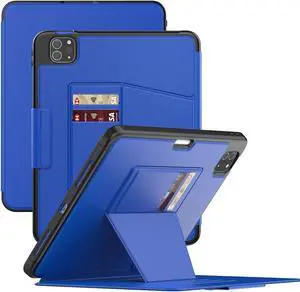 Maogoam for iPad Pro 11 inch Case Leather,(4th&3rd Gen, 2022/2021), Rugged Magnetic Case, Compatible with Apple Pencil Wireless Charging, 7 Standing View Angles, Sleep/Wake Cover, Blue