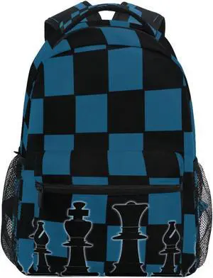 Oarencol Black Blue Chess Board Backpack Bookbag Daypack Travel Hiking Camping School Laptop Bag