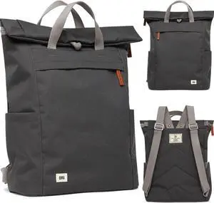 ORI LONDON Rolltop Backpack - Large Travel Backpack with Lots of Pockets for Men & Women - The Finchley, Carbon
