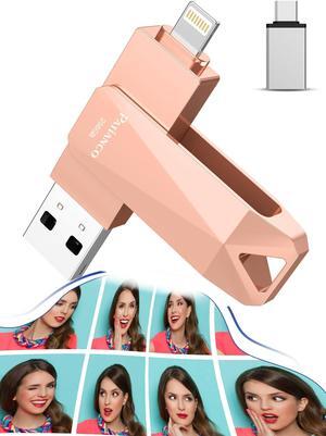 Apple MFi Certified Photo Stick for iPhone 256GB Flash Drive for iPhone, USB Flash Drive for iPhone Thumb Drive, iPhone-Memory-Stick for iPad/iPhone/Computer Picture Keeper Portable Hard Drive-Pink