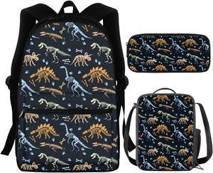 Pointodoor Boys Backpacks Ages 8-10 Dinosaur Bookbag Elementary Kindergarten Preschool School Bag for Kids Girls Lightweight Daycare Backpack with Lunch Box and Pencil Case 3-in-1 Set
