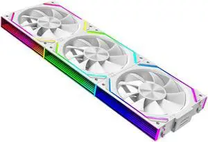 ICOLER UNI Fan JM-V2 RS 120 White Edition Infinity Mirror Module Daisy-Chain ARGB Fan 120mm Triple Pack Suitable for Computer Case & CPU Cooling