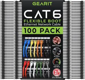 GEARit Cat6 Cable 0.5 ft 6 in (100-Pack) - Cat6 Ethernet Cable, Cat 6 Ethernet Cable, Cat6 Patch Cable, Cat 6 Patch Cable, Cat 6 Cable, Network Cable, Internet Cable - Black 0.5 Feet