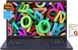 ASUS 2024 Business Laptop, 14" FHD Display, Intel Celeron N4500, 1-Year of Microsoft 365, 4GB RAM, 64GB eMMC, Intel Graphics, Wi-Fi 5, Windows 11
