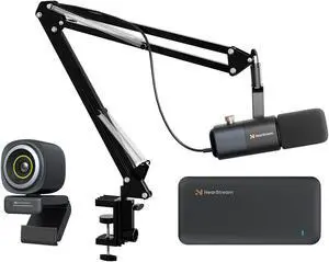 NearStream CCD10 4K HDMI Capture Card-1080P 60FPS Ultra-Low Latency, AM10X XLR/USB Dynamic Microphone, and V02AF 2K Webcam Bundle