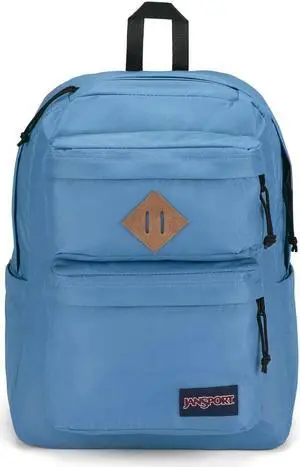 JanSport Double Break Backpack  15-inch Padded Laptop Compartment, Dual Water Bottle Pockets, Internal Organizer, Large Main Compartment, Elemental Blue