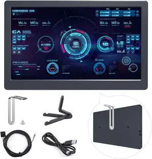 waveshare 7inch IPS Side Monitor, Extended Monitor Windows 7/8/10/11, 1024x600 IPS Display Panel, Supports Horizontal and Vertical Flip, Up to 170° Viewing Angle, USB One-Cable Connection, Black