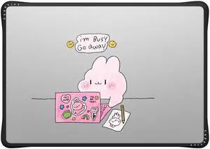 CASETiFY Impact MacBook Air 15" (M2-M4) Case [Cushioned Impact Corners/Scratch-Resistant/Anti-Slip Grip] - I'm Busy - Clear Black