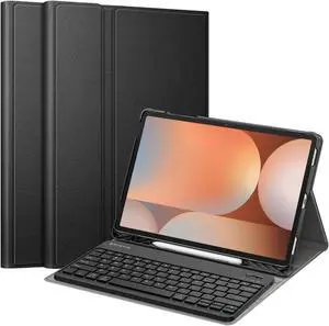 Fintie Keyboard Case for Samsung Galaxy Tab S10 Plus 2024/ S9 FE Plus 5G 12.4 Inch 2023 with S Pen Holder, Slim Stand Cover Detachable Wireless Bluetooth Keyboard, Black