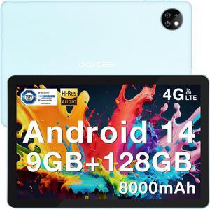 DOOGEE T10W Android Tablet,Octa-Core Android 14 Tablet,8000mAh Battery,128GB/1TB TF,10 inch Tablet Dual Camera,4G LTE Tablet,TUV SUD Blue Light,High-Res Speaker,Face Unlock/OTG/GPS
