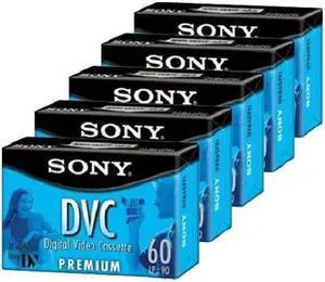 DVM60PRL Premium MiniDV 60min Data Tape Sony Cartridge 5 Pac Title
