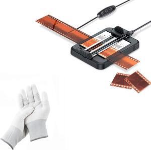 Negative Slide Film Cutter with 2-Pack Polyester Anti-Static Cleaning Gloves for 35mm 120 Format Film Strip
