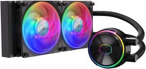 Cooler Master MLY-D24M-A23PZ-R1 FN1675 MasterLiquid PL240 Flux Simple Water Cooling CPU Cooler with ARGB