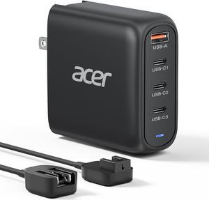 Acer 100W USB C Charger Block, 4-Port Fast GaN II Desktop Charger with Power Extension Cable, Compatible with MacBook Pro/Air, iPhone 16 Series, Galaxy S24, iPad Pro, Acer Laptop, Acer Nitro 5, etc