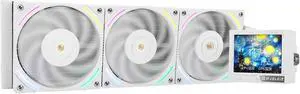 Thermalright Mjolnir Vision 360 ARGB White CPU AIO Cooler,IPS LCD Screen with 320 * 240 Resolution,for AM5&LGA 1700/1851,High-Performance 360 Specs Water-Cooled with 3.5in Removable Display