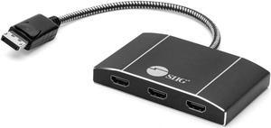 SIIG 3 Port DisplayPort to HDMI MST Hub 4K UHD - 1x3 DP to HDMI Muti Monitor Splitter - Multi-Stream Transport (MST) Technology - Ultra HD up to 3840x2160 @ 30Hz (4K) - Mirror, Extended, Video Wall