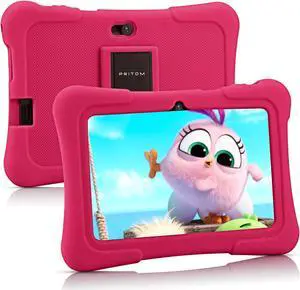 PRITOM 7 inch Kids Tablet | Quad Core Android 13, 32 GB ROM | WiFi,Bluetooth,Dual Camera | Educational,Games,Parental Control,Kids Software Pre-Installed with Kids-Tablet Case