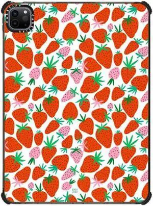 CASETiFY Impact Case for iPad Pro 11" (3rd/4th Gen) - Strawberries by BODIL Jane - Clear Black