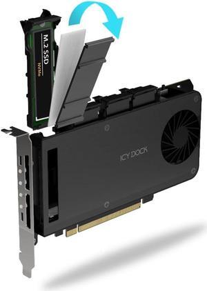 Removable 4 Bay Quad M.2 NVMe SSD to PCIe 4.0 x16 Mobile Rack Enclosure/Adapter Card for PCIe Expansion Slot | ExpressSlot Slide MB204MP-1B