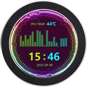 waveshare 2.8inch CPU/GPU Cooler Round LCD Display, AIO Computer Temp Monitor for Water Cooling Systems, PC Sensor Panel for PC Computer Accessories in Side Prebuilt Gaming PC Parts, Black