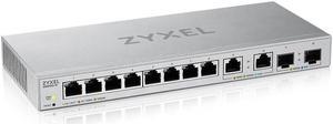 Zyxel 12-Port Multi-Gigabit Ethernet Web Managed Switch | 2 x 2.5GB | 2 x 10G SFP+ Fiber | 8 x GbE Ports | Plug & Play | Desktop or Wall-Mount | Ethernet Splitter XGS1010-12