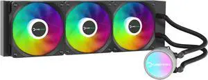Gamepower Skadi V2 360 AIO CPU Liquid Cooler, Halo ARGB Pump, 360mm Radiator with 3X PWM Addressable RGB HDB Fans, 14.5 W/mK Thermal Paste, Compatible Intel LGA 1851, 1700 1200 115x, AMD AM4/AM5