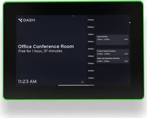 PoE Texas 8-Inch Touchscreen Conference Room Scheduler Tablet with Power Over Ethernet, USB & Color Changing LED Status Ring - Meeting Room Touch Screen Digital Display - Syncs with Business Calendar