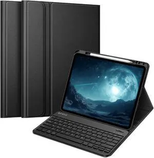 FINTIE Keyboard Case for iPad Pro 13-inch (M4) 2024 with Pencil Holder - Soft TPU Back Cover with Magnetically Detachable Bluetooth Keyboard, Black