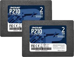 Patriot P210 2TB Internal SSD 2 Pack - SATA 3 2.5" - Solid State Drive - P210S2TB252B