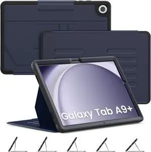 Timecity Case for Samsung Galaxy Tab A9+ Plus 11 Inch Case (2023 Model: SM-X210/X216/X218), Strong Magnetic with 5-Angle Stand, Auto Sleep/Wake, Upgrade PU Leather Cover for Tab A9+ 11", Navy Blue