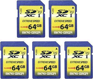 INLAND 64GB Class 10 SDXC Flash Memory Card Full Size SD Chip USH-I U1 Trail Camera by Micro Center (5 Pack)