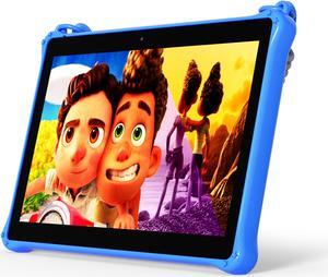 PRITOM 10 inch Kids Tablet Android 13 Tablet with Lanyard 64GB, Quad-Core, HD IPS Display, WiFi, Dual Camera, Toddler Tablet for Kids Age 3+ (Blue)