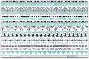 Glossy Glitter Laptop Skin Compatible with HP Envy x360 14 (2023) - Turquoise Tribal - Premium 3M Vinyl Protective Wrap Decal Cover - Easy to Apply | Crafted in The USA by MightySkins