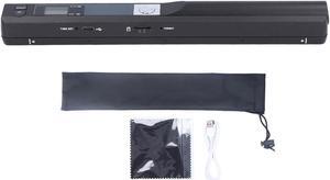 Portable Document Scanner Portable Scanner for A4 Documents Photo Pictures Receipt 8.27 Inch 900DPI Color Mobile Handheld Scanner Wand for Home Travel Office (Black)