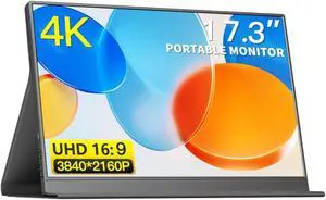 Bewinner 4K Portable Monitor, 17.3 Laptop Monitor, sRGB 1500:1, 400 Nits Gaming Screen USB C HDMI Computer Gaming Display with Bulit in Kickstand, External Monitor