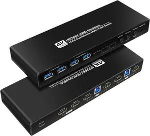 Kvm Switches HDMI Matrix 2 Monitors 2 Computers edid Emulator 2k 144hz Extended Display kvm Switch 2 Monitors 2 Computers hdmi edid Clone 4k 60hz Cross Display