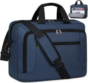 Laptop Bag 17.3 Inch Laptop Briefcase Large Waterproof Laptop Case for Men Women Business Office Work Computer Bag 17 Inch Adjustable Shoulder Messenger Bag, Blue