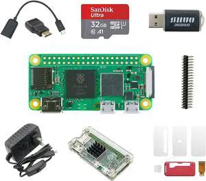 DIGISHUO Raspberry Pi Zero 2W (Wireless) 9 in 1 Kit Complete Kit Wtih Two Case | 32G San Disk SD Card | Mini HDMI | Micro USB | GPIO Header |5V 3A US Power Supply