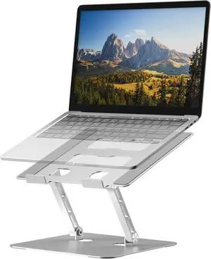 YTech Adjustable Laptop Stand,Ergonomic Foldable Notebook Computer Holder.Compatible with MacBook iPad Dell HP Lenovo ThinkPad Acer ASUS Samsung and More 10-17" Laptops Tablets,Silver