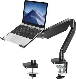 ErgoFocus Laptop Stand Desk Mount, 2 in 1 Function Monitor Laptop Mount, Gas Spring Laptop Arm Fits Max 17" Notebook and 32" Computer Screen, Single Monitor Mount with Laptop Tray, Holds up to 17.6lbs