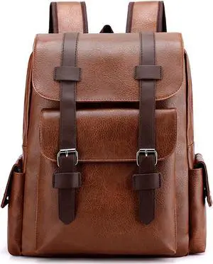 Farcauo Laptop Backpack for Men Light Brown Large Travel Work Backpack Teacher Business Back Pack