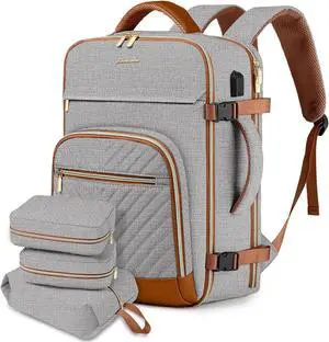 Large Carry On Travel Backpack: Flight Approved 40L Waterproof Personal Item Daypack for Women Weekender Bag fit 17inch Laptop Luggage Backpack Traveling Business with USB Port and 3 Packing Cubes