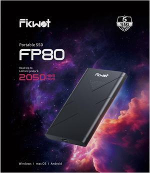 Fikwot 500GB External SSD, Portable SSD, Up to 2000MB/s, USB 3.2 Gen2x2 External Solid State Drives, Compatible with Smart TV, PS5/PS4(Pro), iPhone 15, Xbox, Mac & Windows and Other Devices(FP80)