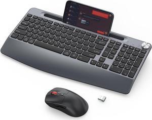 GAMCATZ Wireless Keyboard and Mouse - Full-Sized Ergonomic