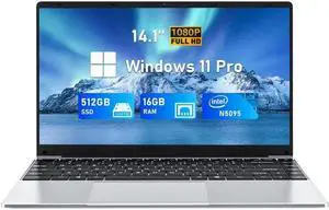 FUNYET Laptop Computer, N5095 Gaming Laptop, 14 Inch FHD Display (1920 x 1080), 16GB RAM 512GB SSD, Supports 180 Angle Opening, Bluetooth, Backlit Keyboard, Windows 11 Pro