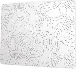 Glass Mousepad for Gaming, White Topographic Hard Gaming Mouse pad, Professional Large Mouse Mat 410mm*310mm, Special Glass Surface with Improved Precision and Speed