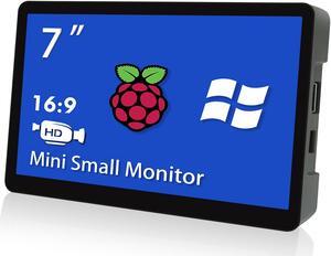 HMTECH Raspberry Pi Monitor 7 Inch HDMI Monitor 800x480 LCD Screen Display with Case Second/Extend Screen for Raspberry Pi 400/4/3/2/Zero/B/B+ Jetson Nano Win11/10/8/7, Dual Speakers, Non-Touch