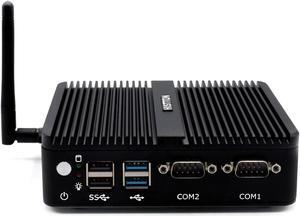 HISTTON Industrial PC, Mini Computer Celeron J4125, DDR4 8GB RAM 256GB SSD, Mini Desktop PC 2 RS232 COM,2 LAN,HDMI,VGA,Dual WiFi,BT4.0, Fanless Mini PC Windows 10 Pro